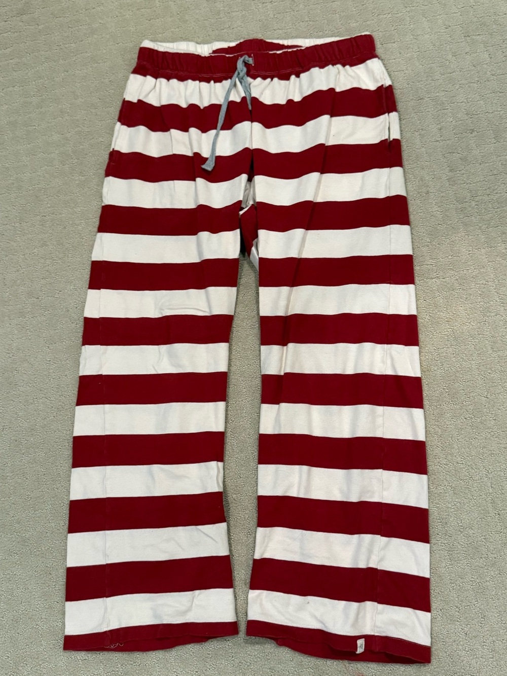 Men’s Red and White Striped Lounge Pants